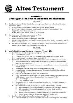 Josef gibt sich seinen Br&uuml;dern zu erkennen