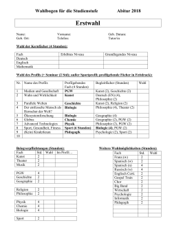 Wahlbogen für die Studienstufe - Goethe-Schule