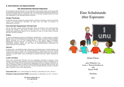 Eine Schulstunde &uuml;ber Esperanto