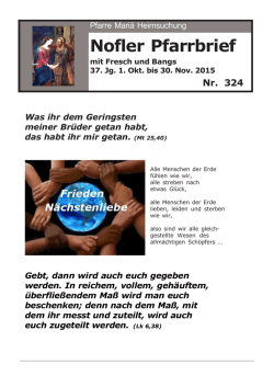 Pfarrbrief Oktober 2015 - Katholische Kirche Vorarlberg
