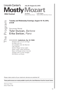 Program Notes - Mostly Mozart