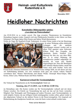 Heidloher Nachrichten Kutenhulder B&uuml;hnenpedder spielen