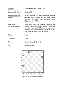 Schach AG Beschreibung des Kurses