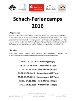 Schach-Feriencamps 2016