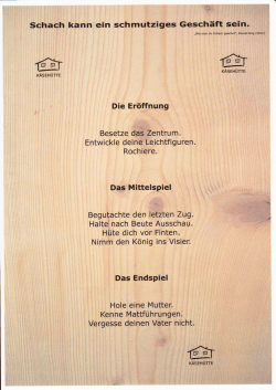 Schach kann ein schmutziges Gesch&auml;ft sein,