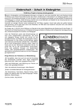 Schach in Kindergärten - Kinderschach in Deutschland