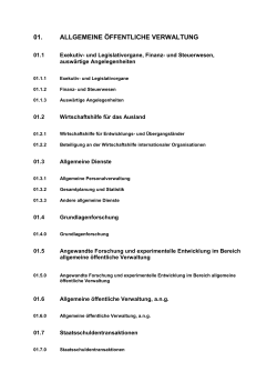 COFOG - Klassifikation der Aufgabenbereiche des Staates