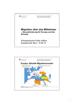 Migration über das Mittelmeer - Schweizerische Public Affairs