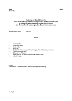 Satzung der Stadt Chemnitz über die Erhebung von