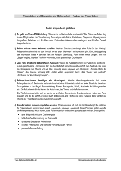 Präsentation und Diskussion der Diplomarbeit – Aufbau der