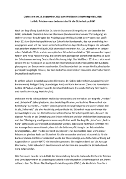 Diskussion am 23. September 2015 zum Wei&szlig;buch