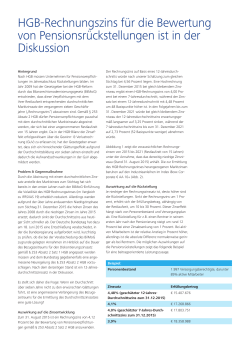 HGB-Rechnungszins f&uuml;r die Bewertung von