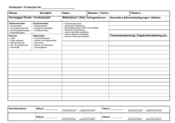 Förderplan / Forderplan für: Klasse: Schuljahr: Datum: Klassen