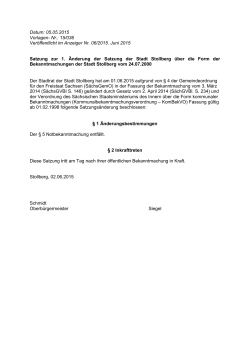 Datum: 05.05.2015 Vorlagen- Nr.: 15/036 Veröffentlicht