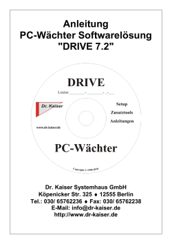 Anleitung PC-Wächter Softwarelösung "DRIVE 7.2"