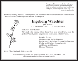 Ingeborg Waechter - Zur&uuml;ck zu mittelhessen