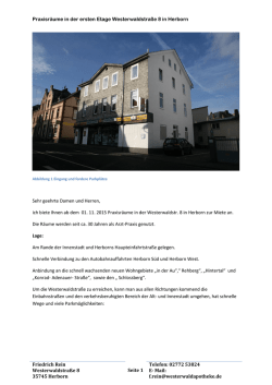 Praxisräume Westerwaldstr. 8 35745 Herborn in der ersten Etage