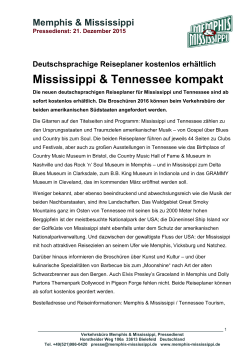 Neuer Mississippi-Reiseplaner erhältlich - Memphis