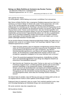 Beitrag von Meike Rothfritz als Vertreterin des Runden Tisches