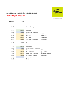 Zeitplan 2015 - Supercross München