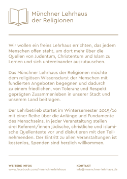 Münchner Lehrhaus der Religionen