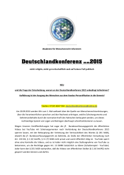 Deutschlandkonferenz 20.09.2015