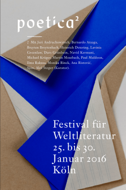 Festival f&uuml;r Weltliteratur 25. bis 30. Januar 2016 K&ouml;ln