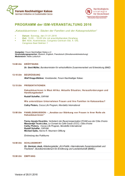 ISM 2016_Programm - Forum Nachhaltiger Kakao