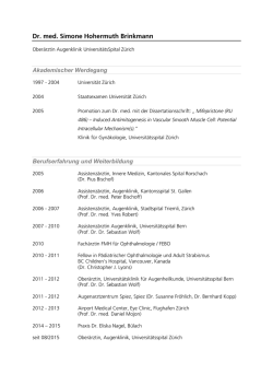 Dr. med. Simone Hohermuth Brinkmann