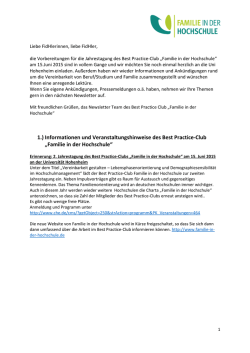 FidH_Newsletter_3_2015 - Familie in der Hochschule