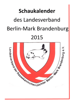 Schaukalender des Landesverband Berlin