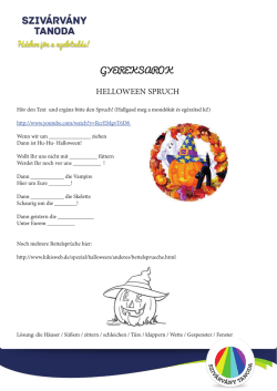 GYEREKSAROK HELLOWEEN SPRUCH