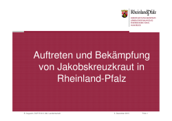 Auftreten und Bek&auml;mpfung von Jakobskreuzkraut in Rheinland