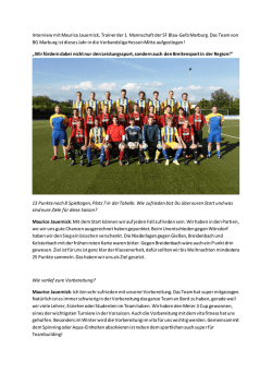 Interview mit Maurice Jauernick, Trainer der 1. Mannschaft der SF