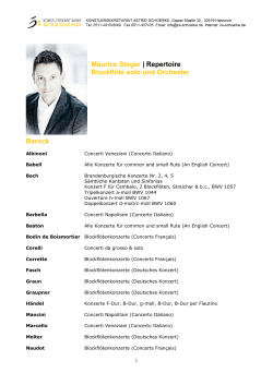 Maurice Steger | Repertoire Blockflöte solo und Orchester Barock
