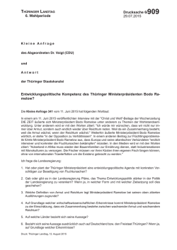 29.07.2015 Drucksache 6/909 6. Wahlperiode