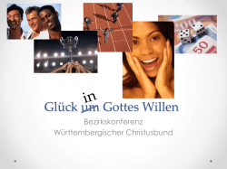 Gl&uuml;ck um Gottes Willen - Christusbund Weilheim