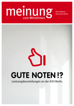 Gute NoteN - Alice Salomon Hochschule Berlin