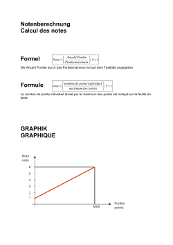 Notenberechnung Calcul des notes Formel Formule note