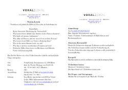 Noten-Lesen - Vokal-Lokal Gesangsunterricht in Bern