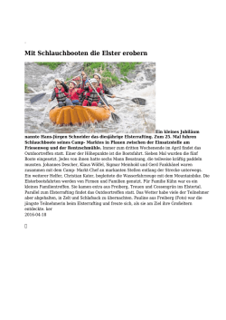 Mit Schlauchbooten die Elster erobern - Vogtland