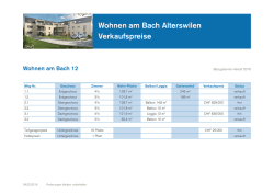 Verkaufsspiegel - Wohnen am Bach Alterswilen