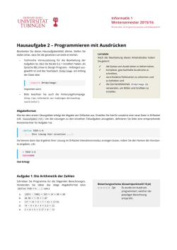 Hausaufgabe 2 – Programmieren mit Ausdrücken