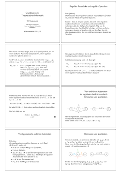 Grundlagen der Theoretischen Informatik Regul&auml;re Ausdr&uuml;cke und