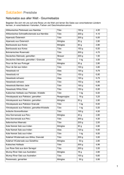 Salzladen Preisliste