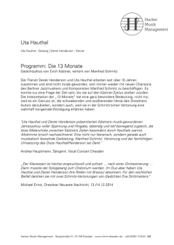 Uta Hauthal Programm: Die 13 Monate