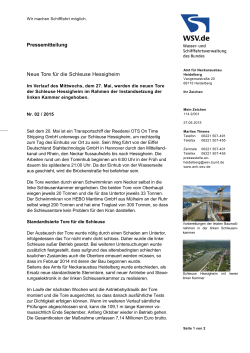 Neue Tore für die Schleuse Hessigheim - Wasser