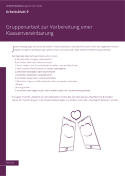 Gruppenarbeit zur Vorbereitung einer Klassenvereinbarung