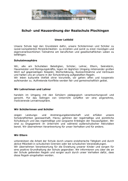 Schul- und Hausordnung der Realschule Plochingen