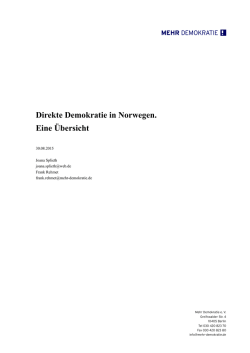 Direkte Demokratie in Norwegen. Eine &Uuml;bersicht